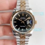 AR Factory V2 Swiss Replica Rolex Datejust 36mm Watch Black Dial Two Tone